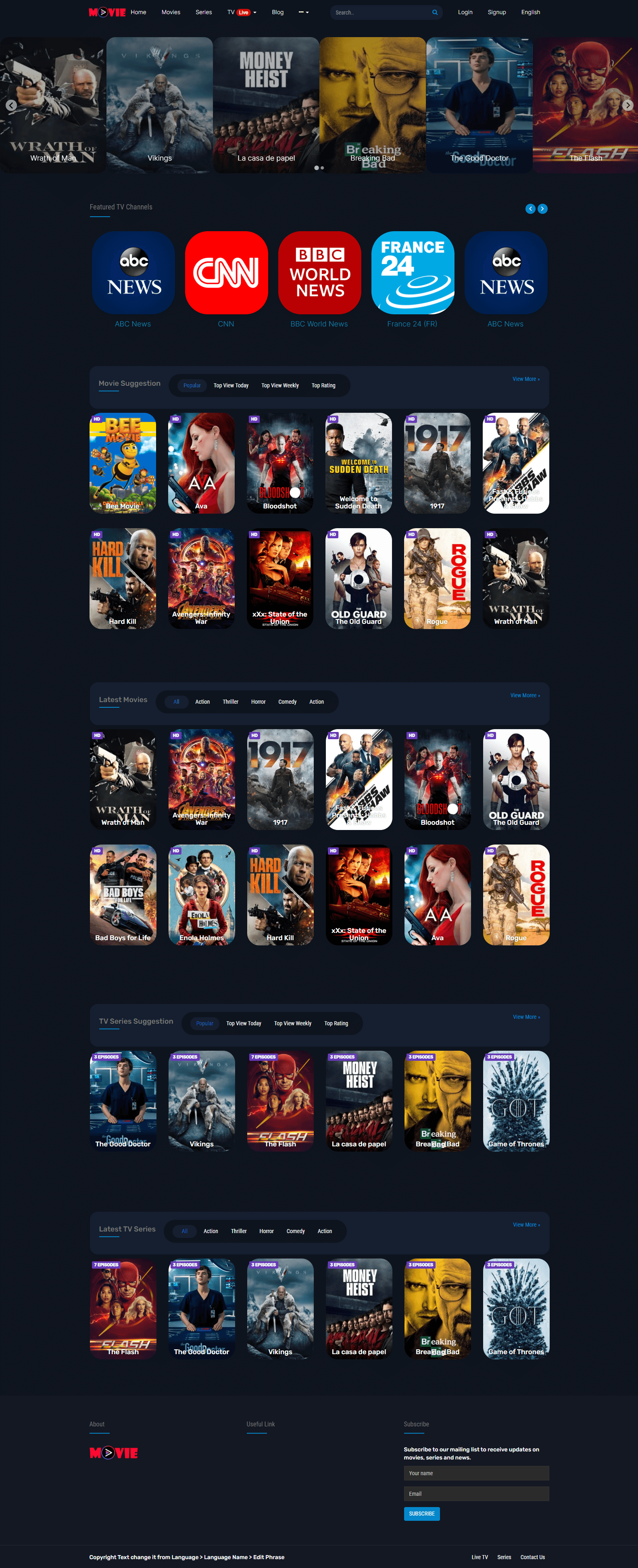 Movies and TV Series Website